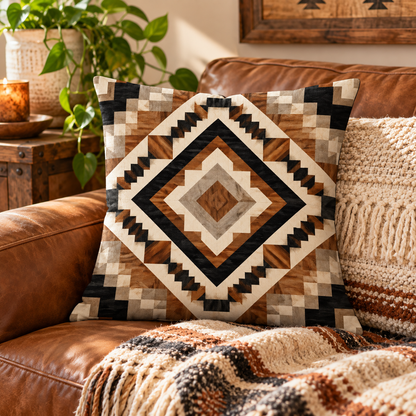 Geometric Diamond Pillow Cover – 45 × 45 cm Decorative Cushion Cover